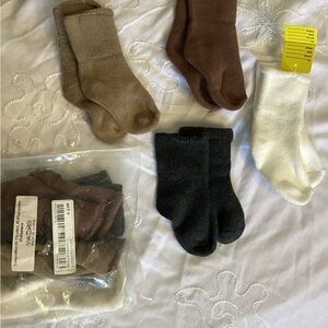 Baby Socks Set - Tan, Brown, Black, and White 6-12 months